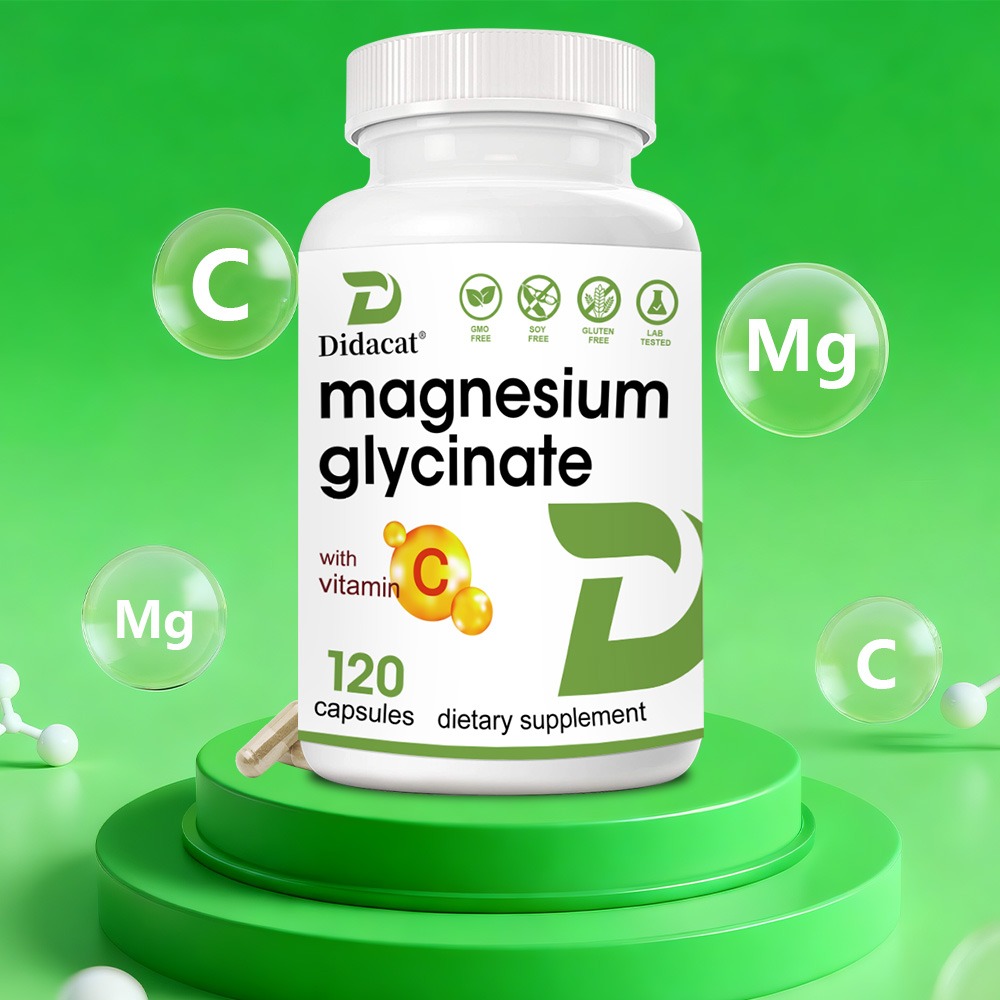 Magnesium Glycinate Capsule - Magnesiumglycinat + Zink-Nahrungsergänzungskapseln, hohe Absorption, unterstützen
