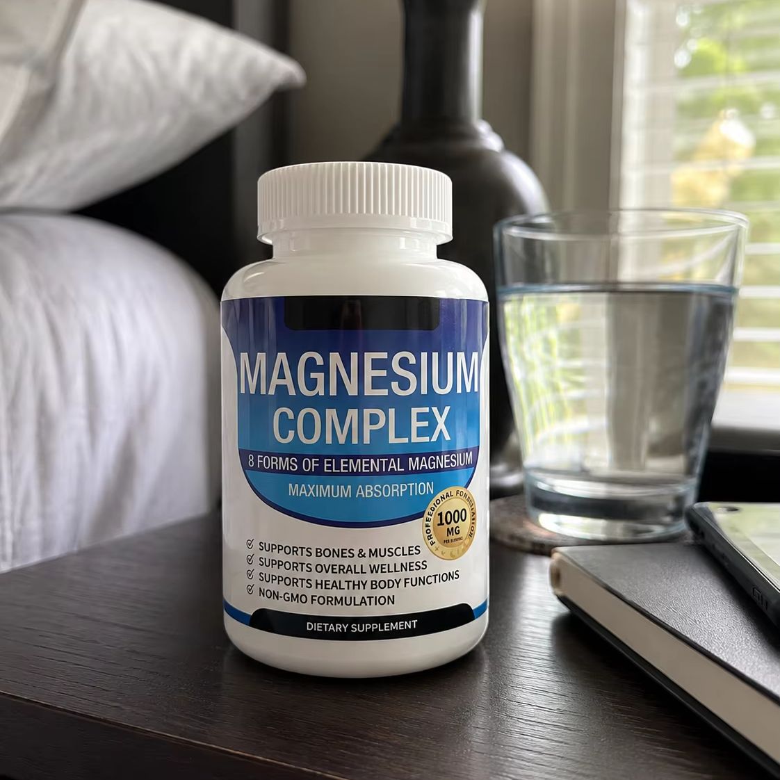 Magnesium Glycinate Capsule - Magnesium-Komplex 1000mg Kapseln mit Glycinat, Citrat,