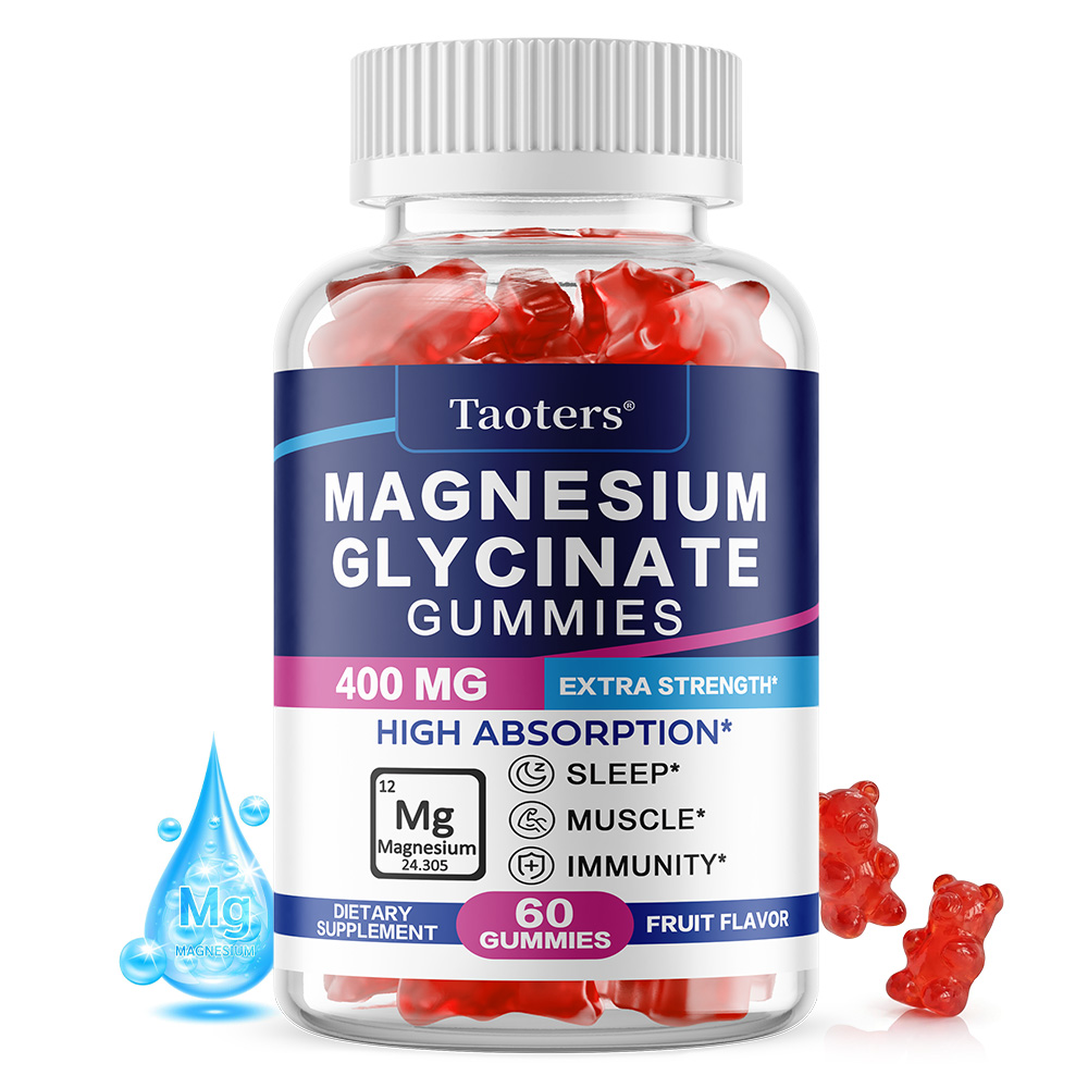 Magnesium Glycinate Capsule - Magnesiumglycinat-Gummibärchen 400mg für Erwachsene | Hochabsorbierendes