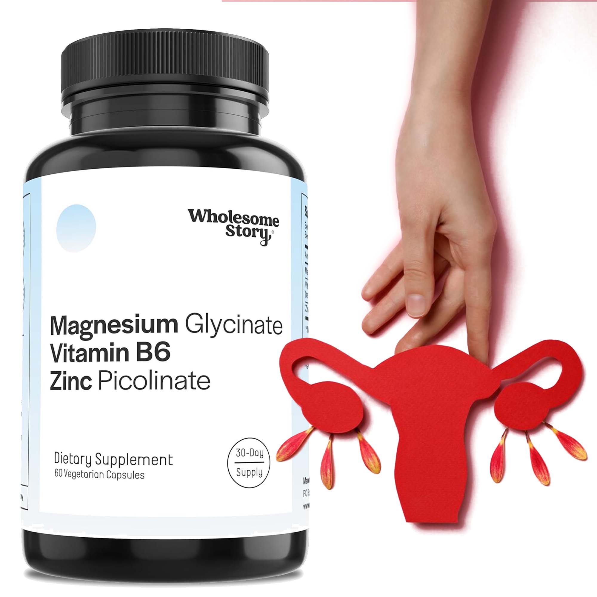 Magnesium Glycinate Capsule - Magnesiumglycinat, Vitamin B6, Zinkpikolinat-Ergänzungsmittel – unterstützt
