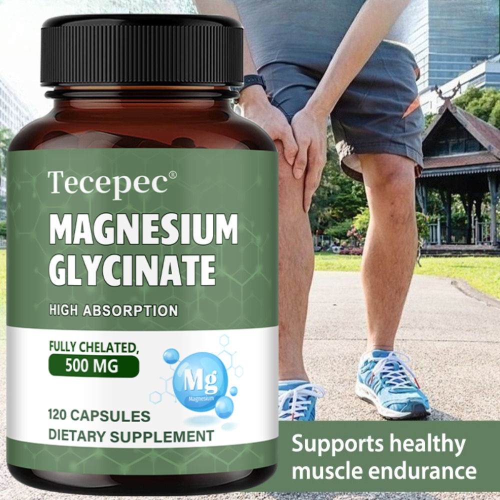 Magnesium Glycinate Capsule - Magnesiumglycinat-Nahrungsergänzungsmittel für Tiefen Schlaf & Stressabbau,