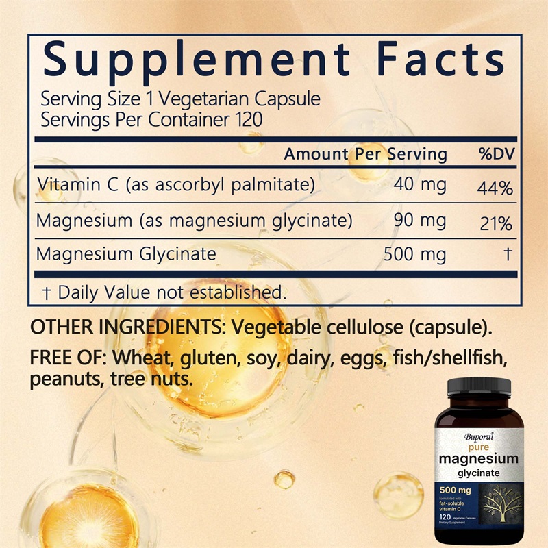 Magnesiumglycinat-Kapseln 500  – Magnesium Glycinate Capsule Bewertung und Preis